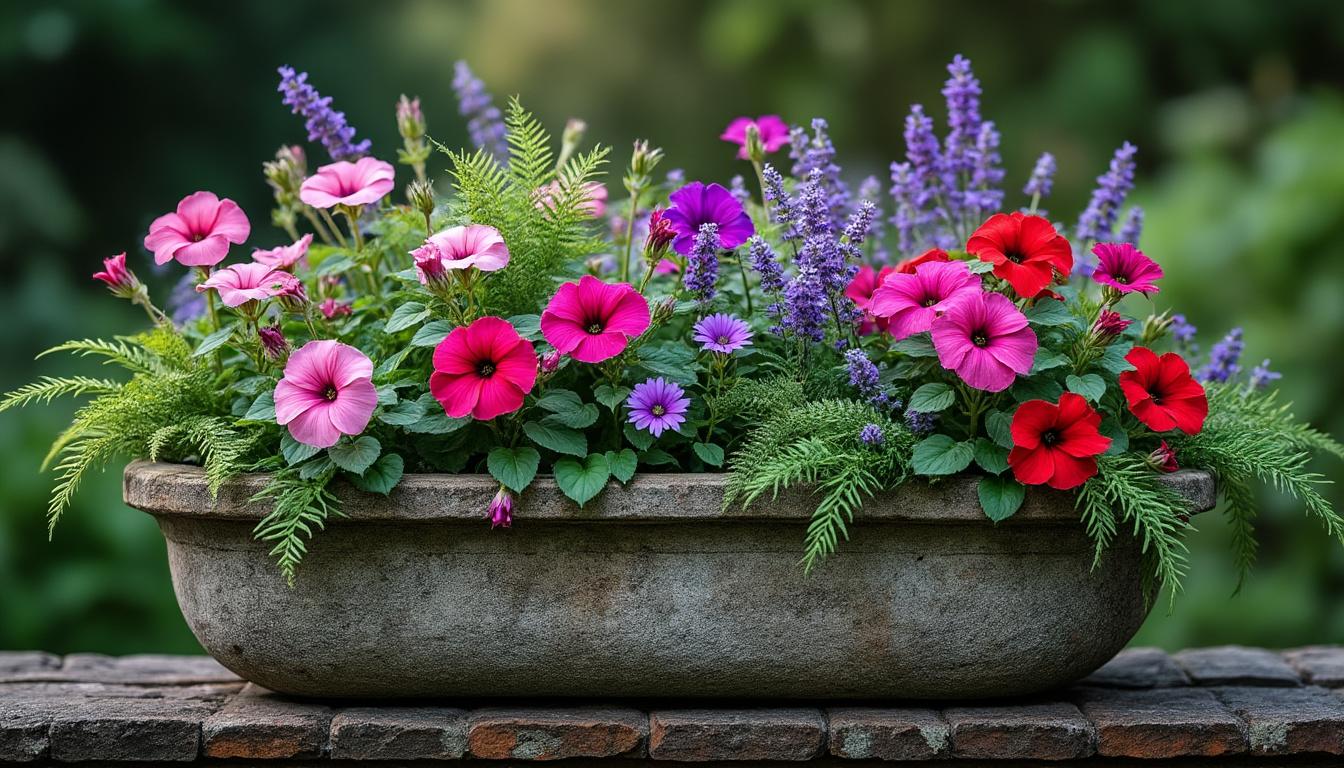 Variétés à privilégier : que planter dans une auge en pierre pour un effet immédiat