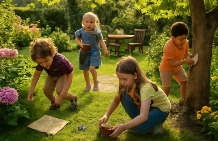 organisez facilement une chasse au trésor gratuite dans votre jardin pour amuser les enfants avec des énigmes et aventures adaptées à leur âge.