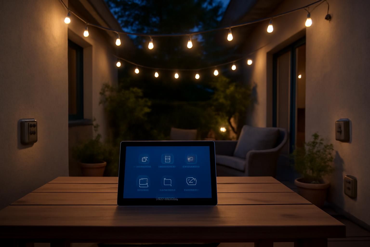 Scènes terrasse : lumières + prises IP44 depuis tablette Windows