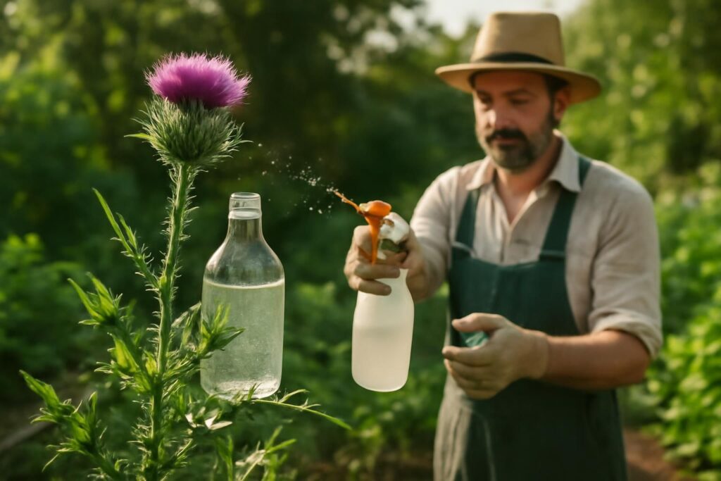 Chardon et eau de javel : un remède étonnant pour le jardinier astucieux