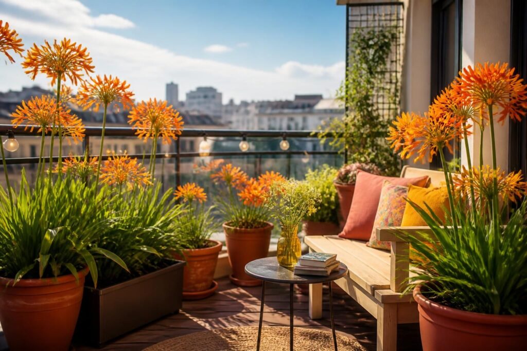 Décorer votre balcon avec des agapanthes oranges : astuces et idées
